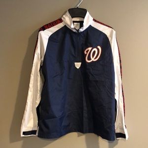 Washington Nationals MLB kids 1/4 Zip wind jacket size 10/12. NWOT